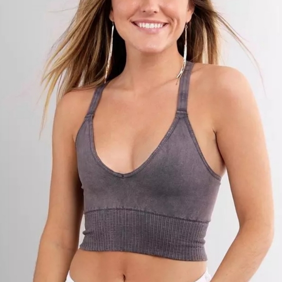 NEW Free People Movement Good Karma V Crop Sports Bra & Leggings Bundle Graphite - Picture 12 of 15